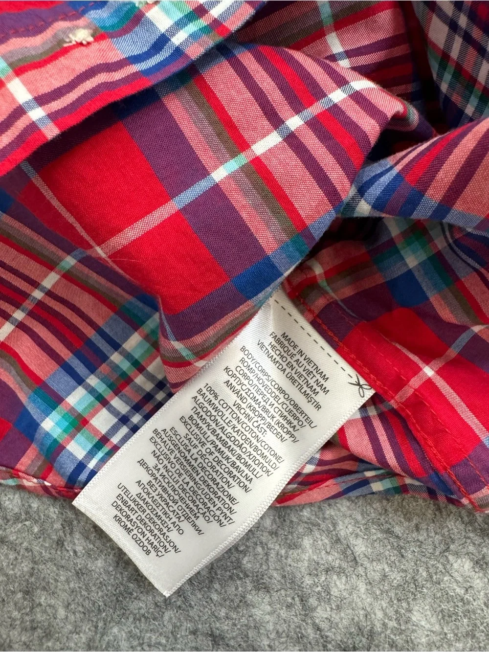 Ralph Lauren Red Plaid Short-Sleeve Button-Down Shirt